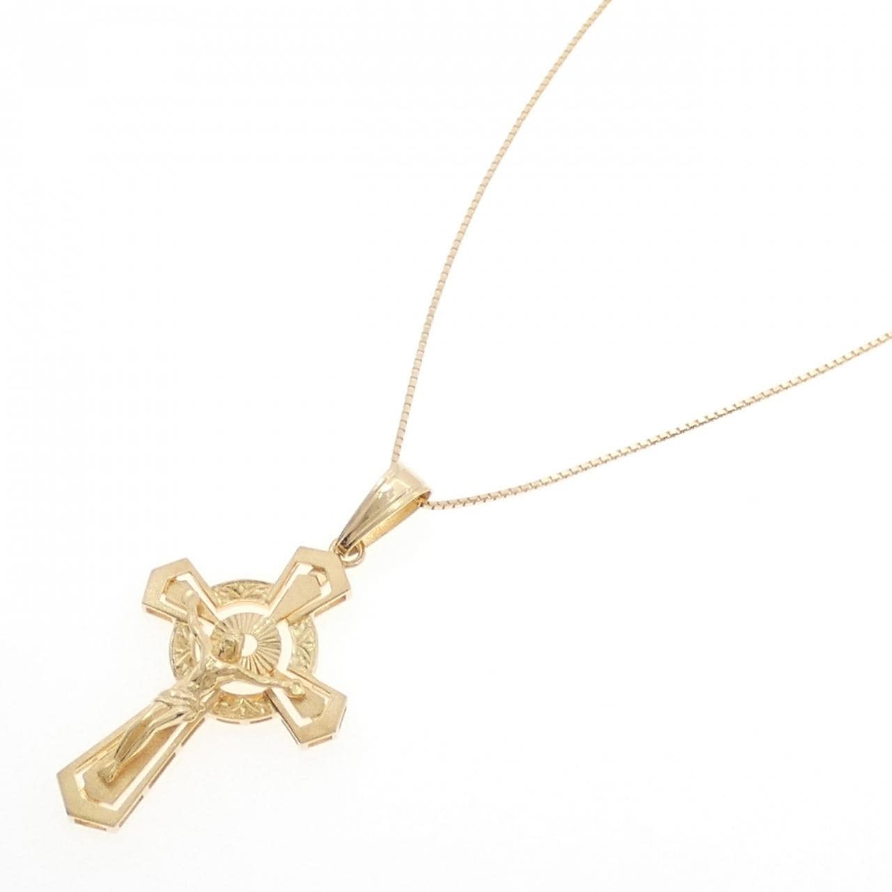 K18YG クロス ネックレス
