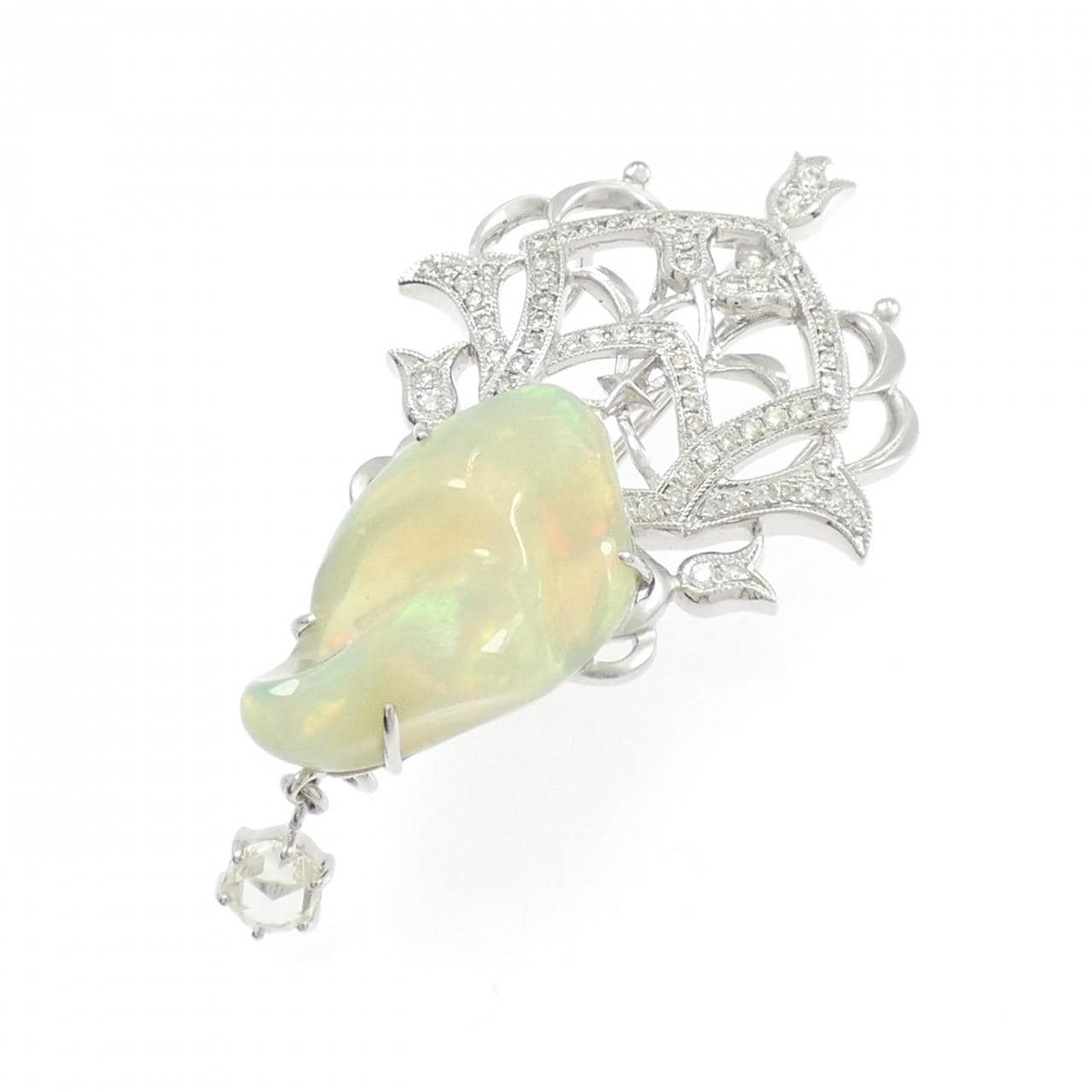 K18WG オパール ブローチ 9.22CT