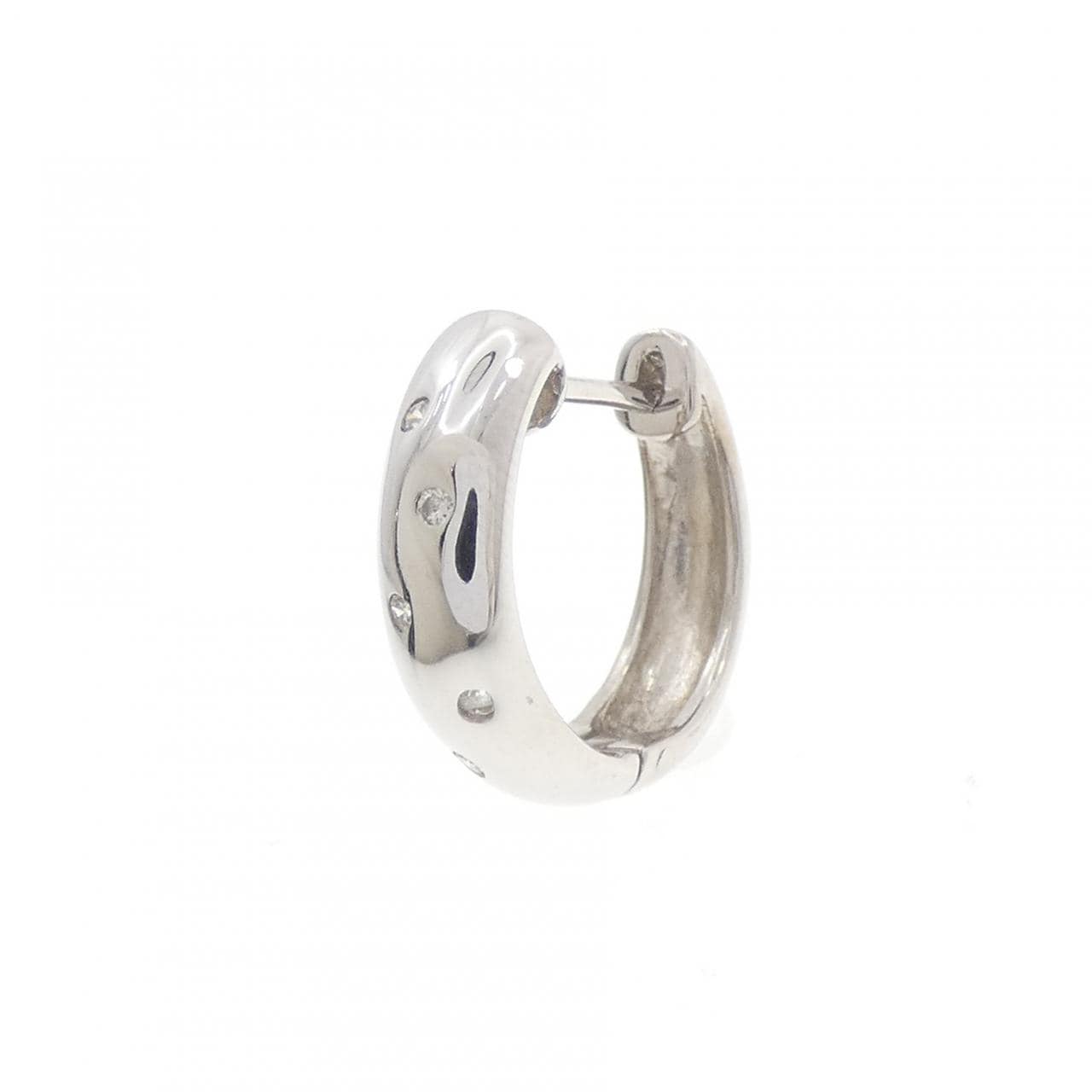 K18WG ダイヤモンド ピアス 0.05CT 片耳