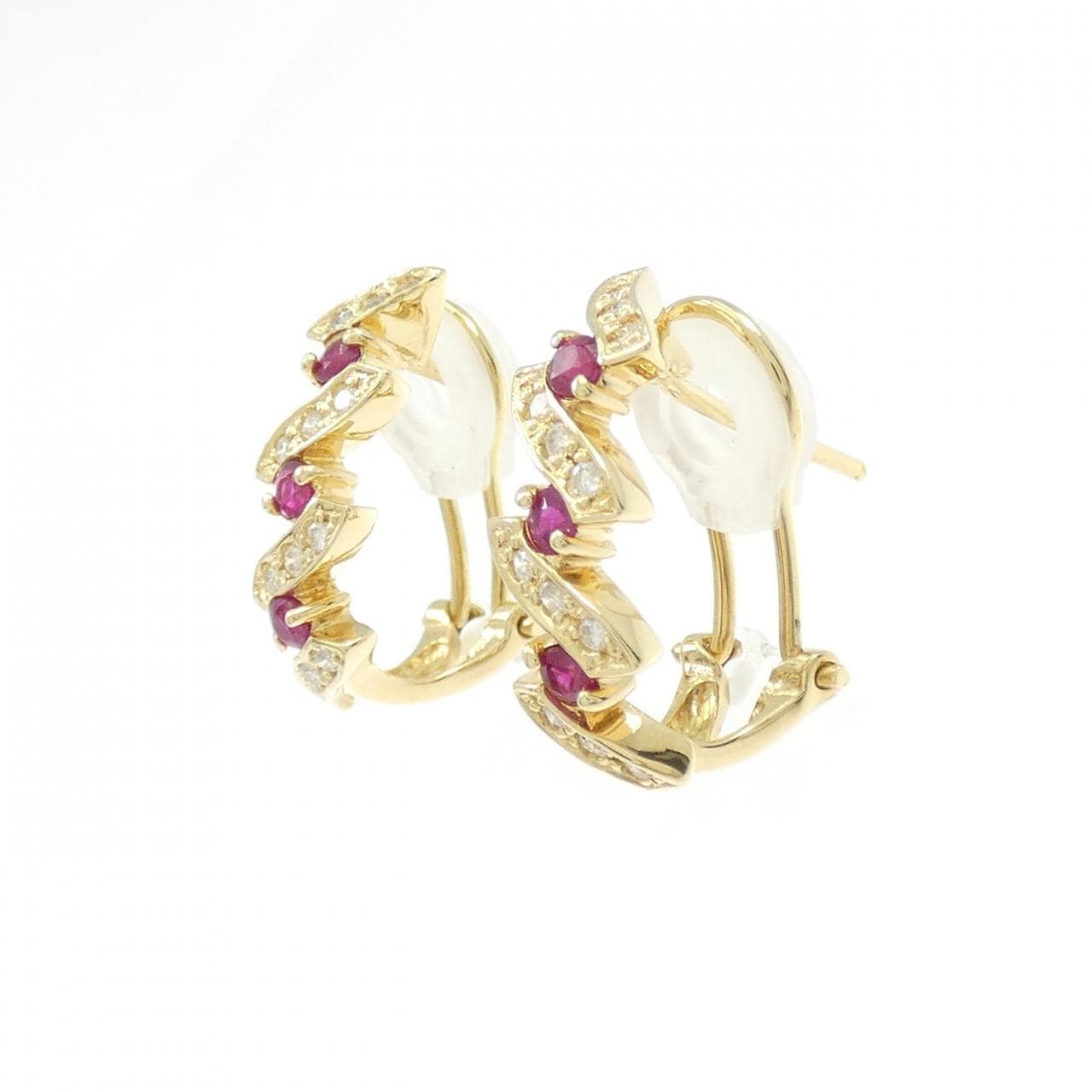 K18YG ルビー ピアス/イヤリング 0.4CT
