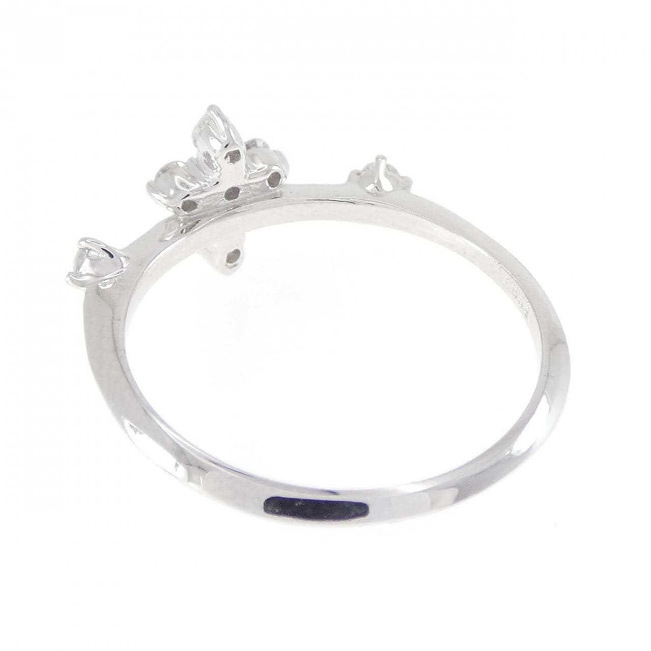 K18WG クロス ダイヤモンド リング 0.2CT