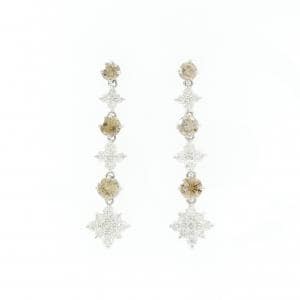 K18WG ダイヤモンド ピアス 2.60CT