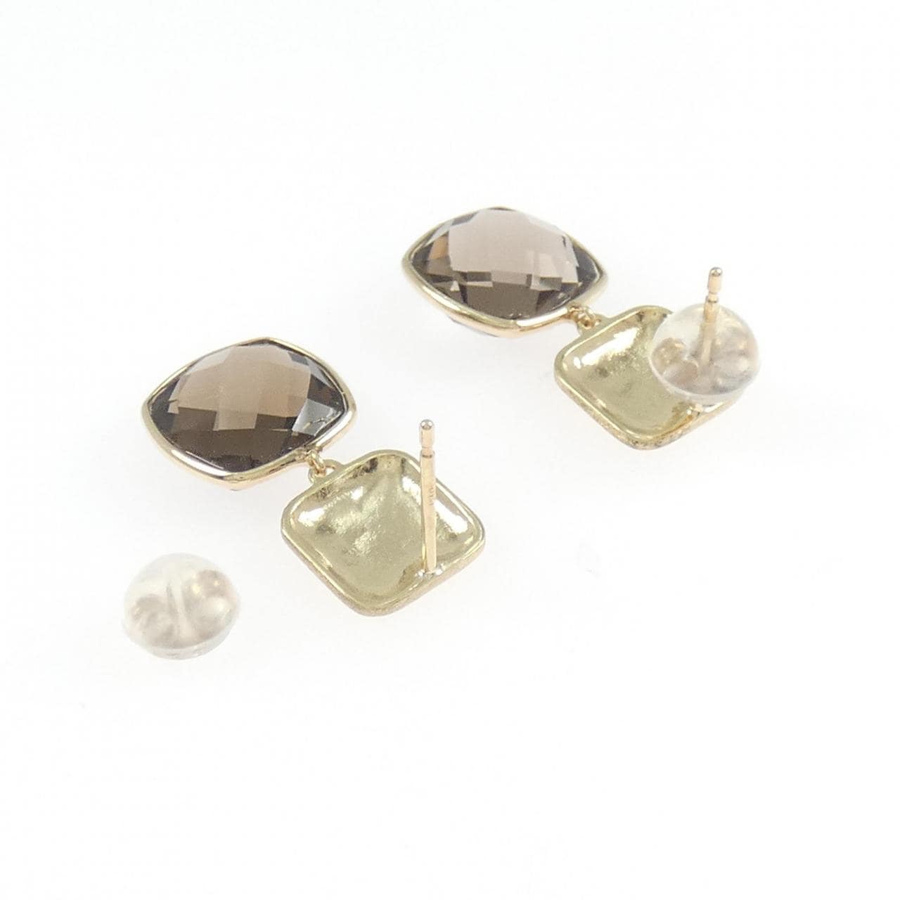 K10YG スモーキークオーツ ピアス