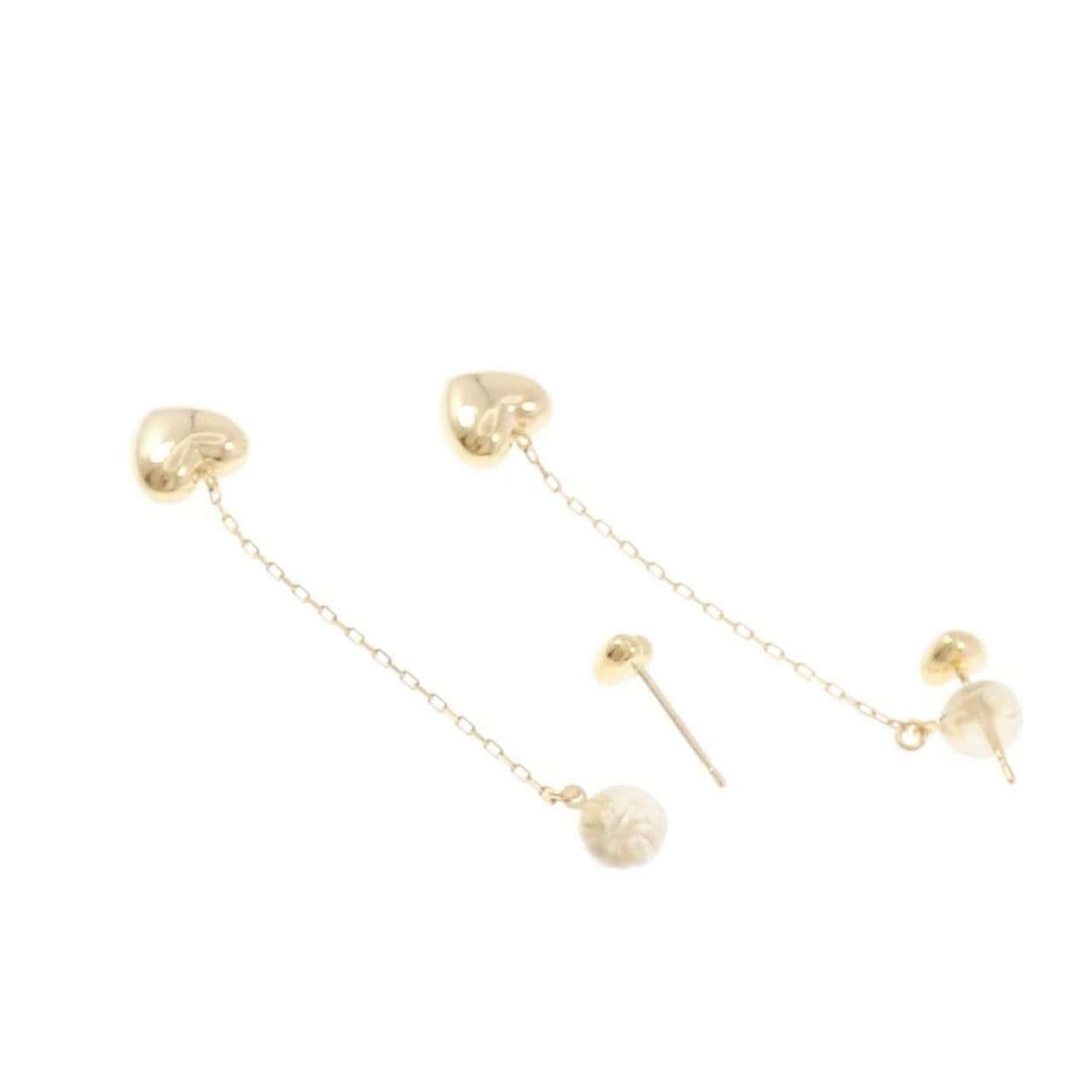 K18YG ハート ピアス