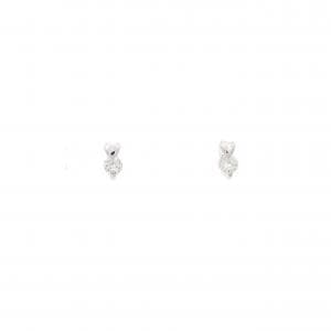 K18WG ハート ダイヤモンド ピアス 0.10CT