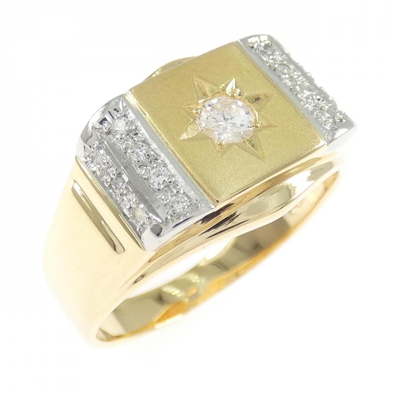 K18YG/PT900 ダイヤモンド リング 0.15CT