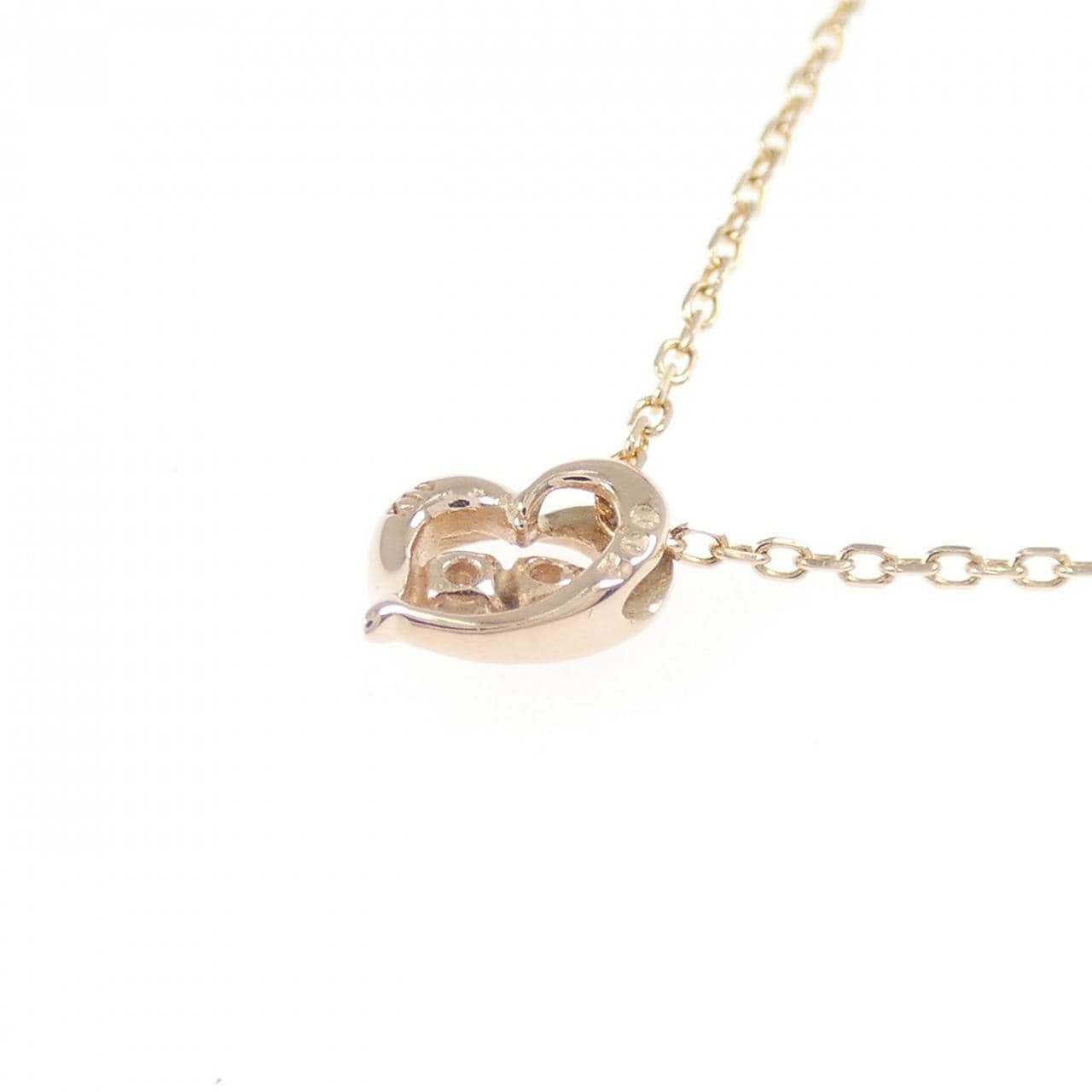 K10PG ハート ダイヤモンド ネックレス 0.02CT
