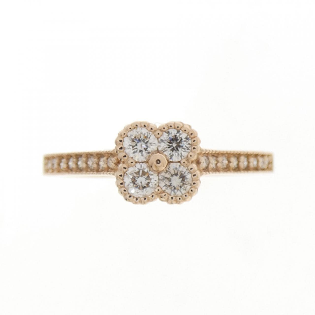 K18PG フラワー ダイヤモンド リング 0.30CT