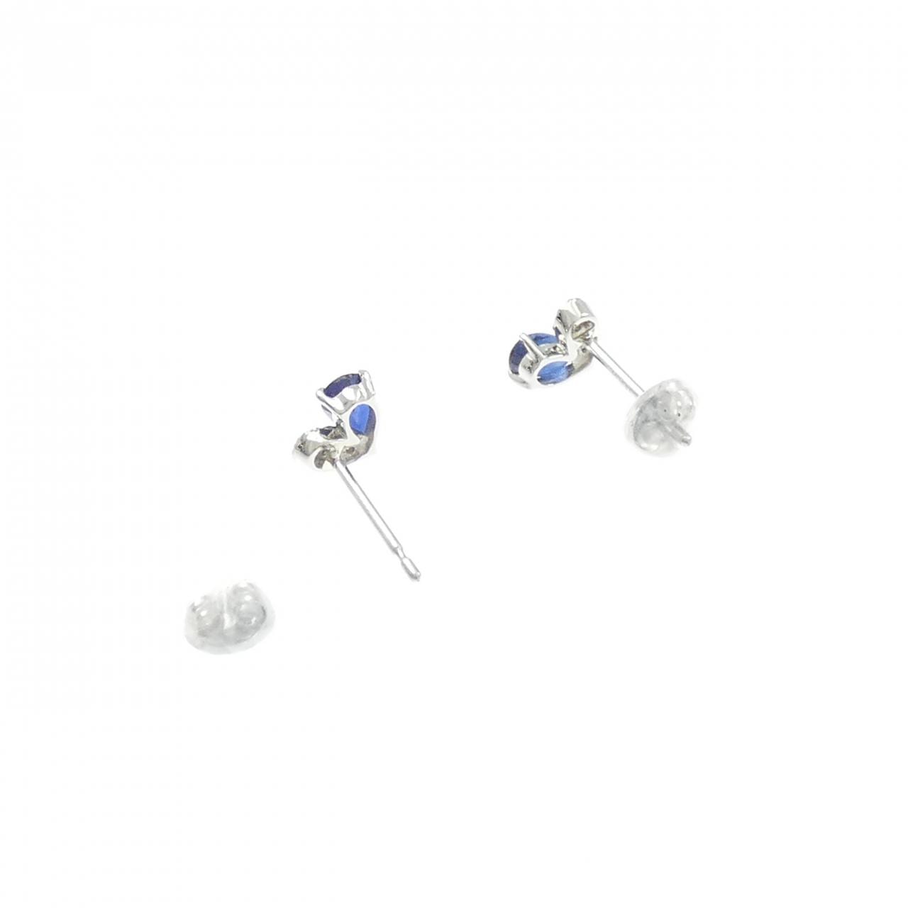 【新品】PT900 ハート サファイヤ ピアス 0.54CT
