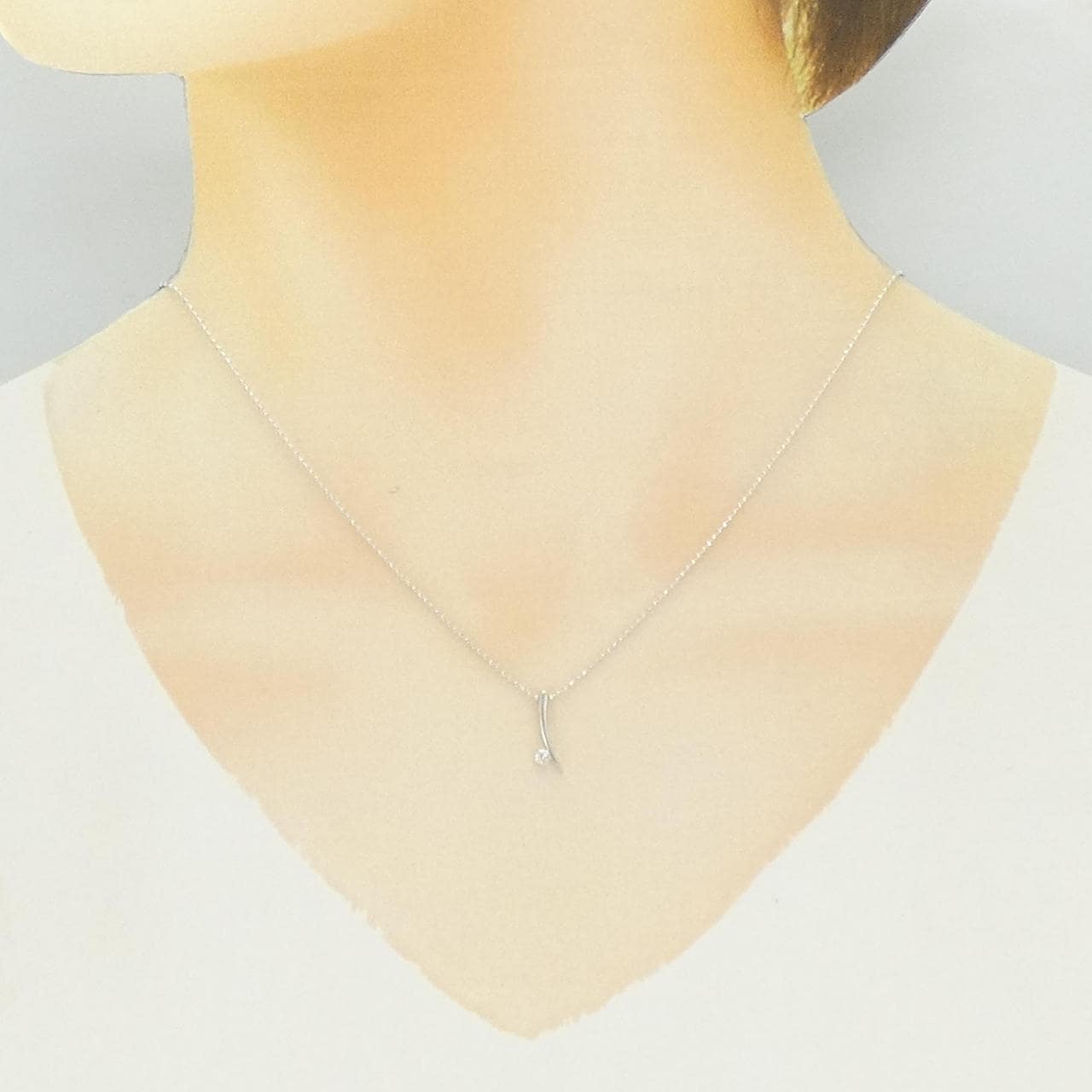 K18WG ダイヤモンド ネックレス 0.07CT
