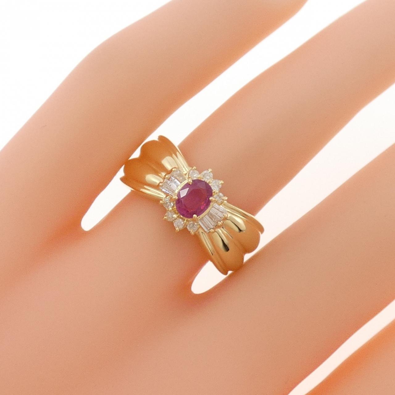 K18YG ルビー リング