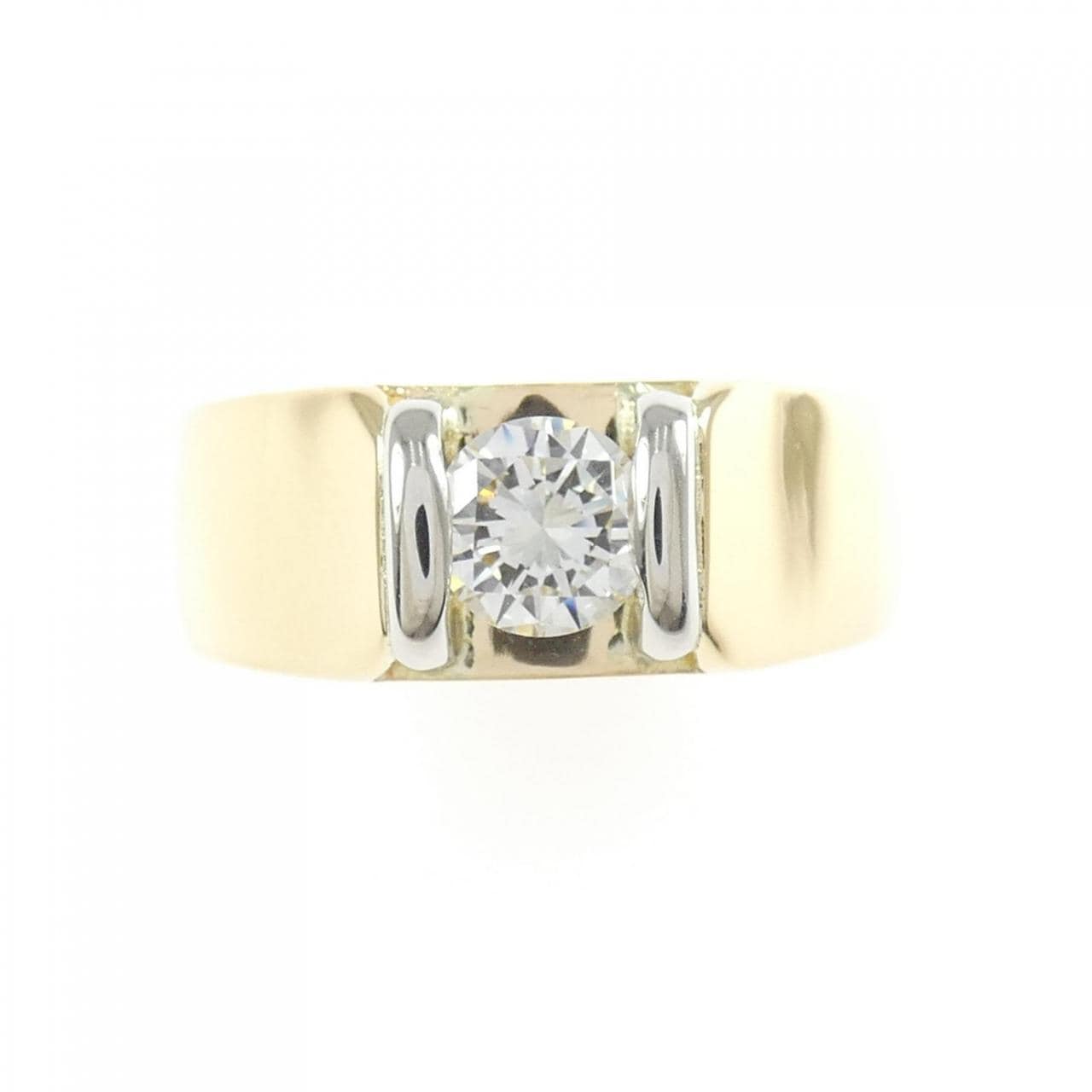 K18YG/PT900 ダイヤモンド リング 0.58CT