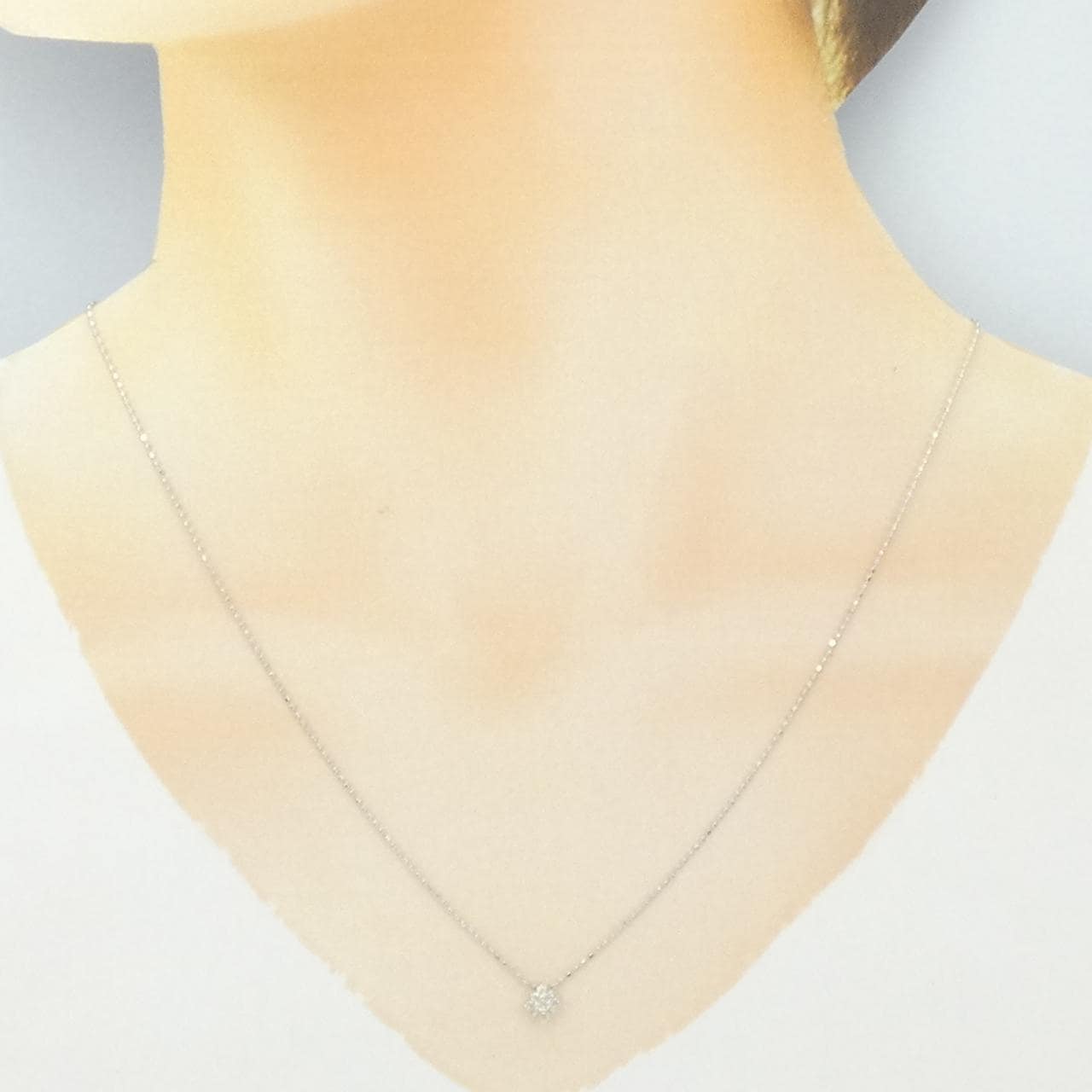 K18WG ダイヤモンド ネックレス 0.1CT