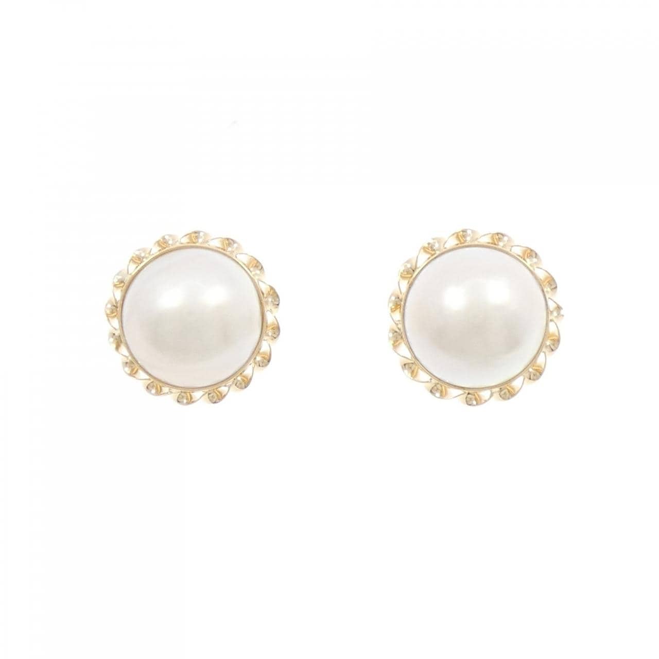 K18YG Mabe pearl earrings