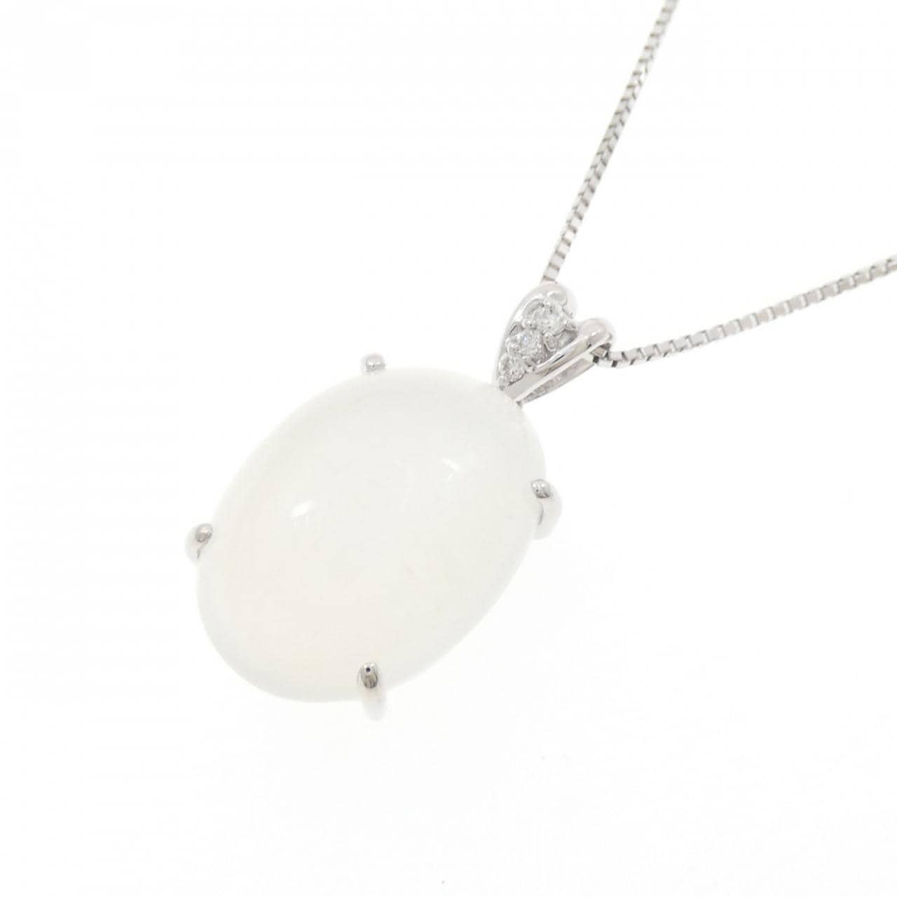 K18WG ムーンストーン ネックレス 10.76CT