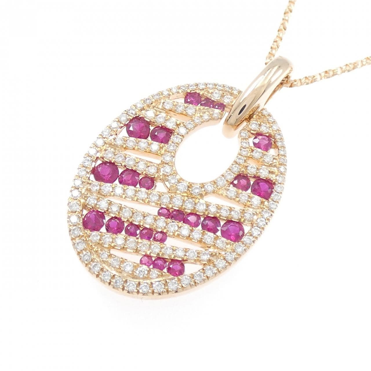 K18PG ルビー ネックレス 0.68CT