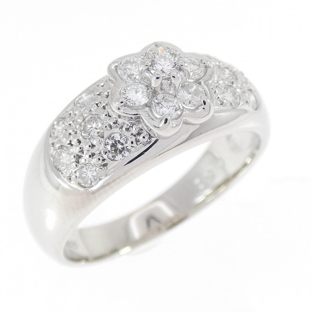 PT900 フラワー ダイヤモンド リング 0.50CT