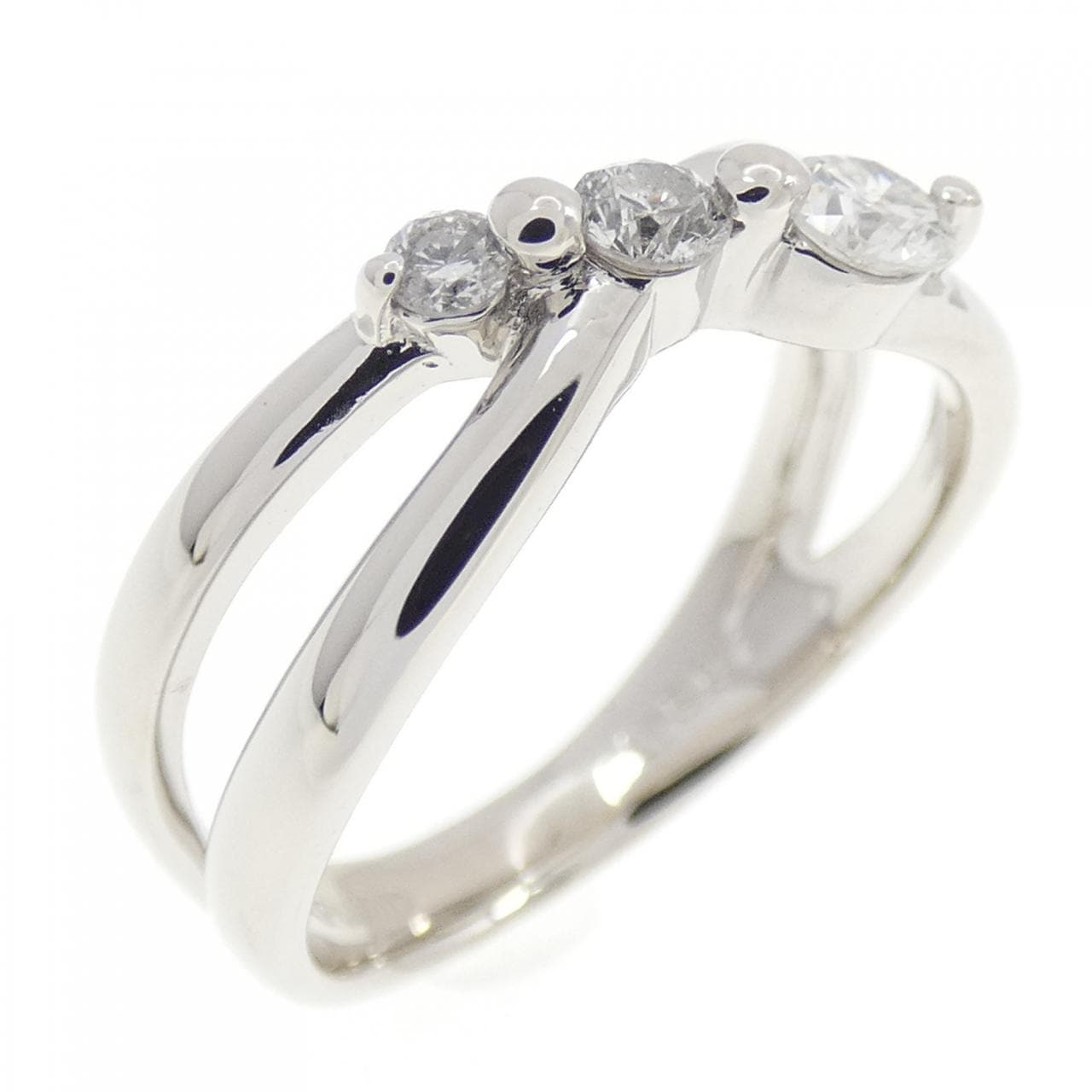PT900 スリーストーン ダイヤモンド リング 0.50CT