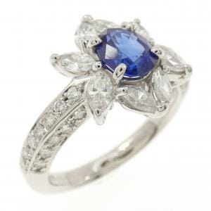 PT900 フラワー サファイヤ リング 0.93CT