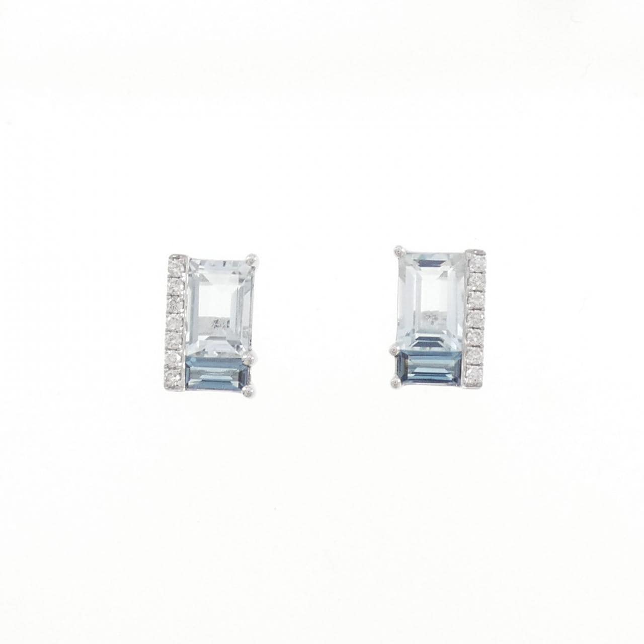 K18WG ブルートパーズ ピアス 1.70CT