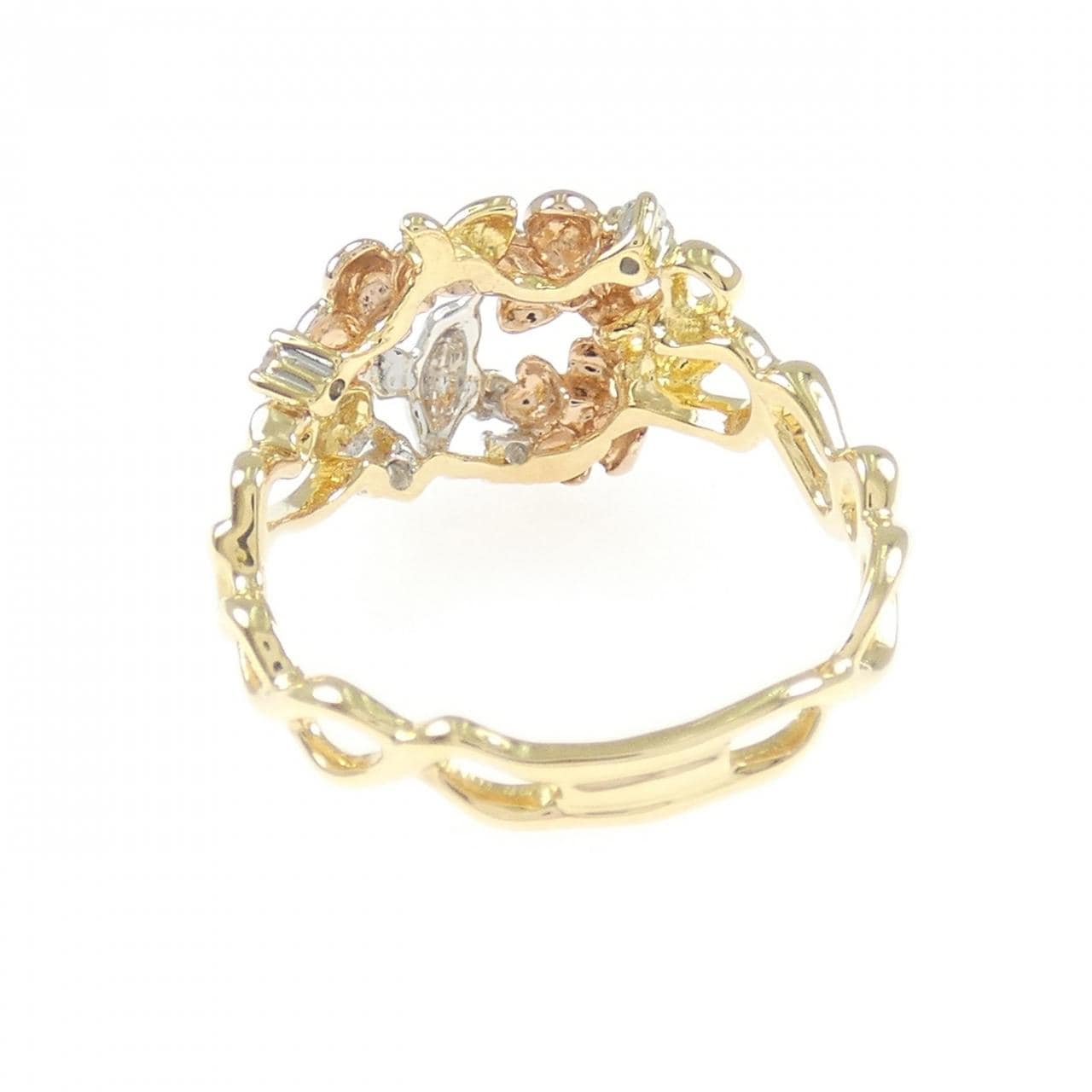 750スリーカラー ダイヤモンド リング 0.13CT