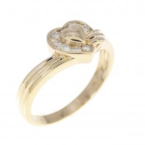 K18YG ハート ダイヤモンド リング 0.13CT
