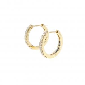 【新品】K18YG フープ ダイヤモンド ピアス 0.30CT
