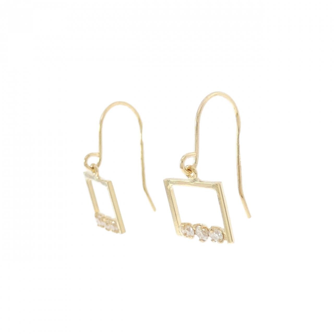 【新品】K18YG ダイヤモンド ピアス 0.08CT