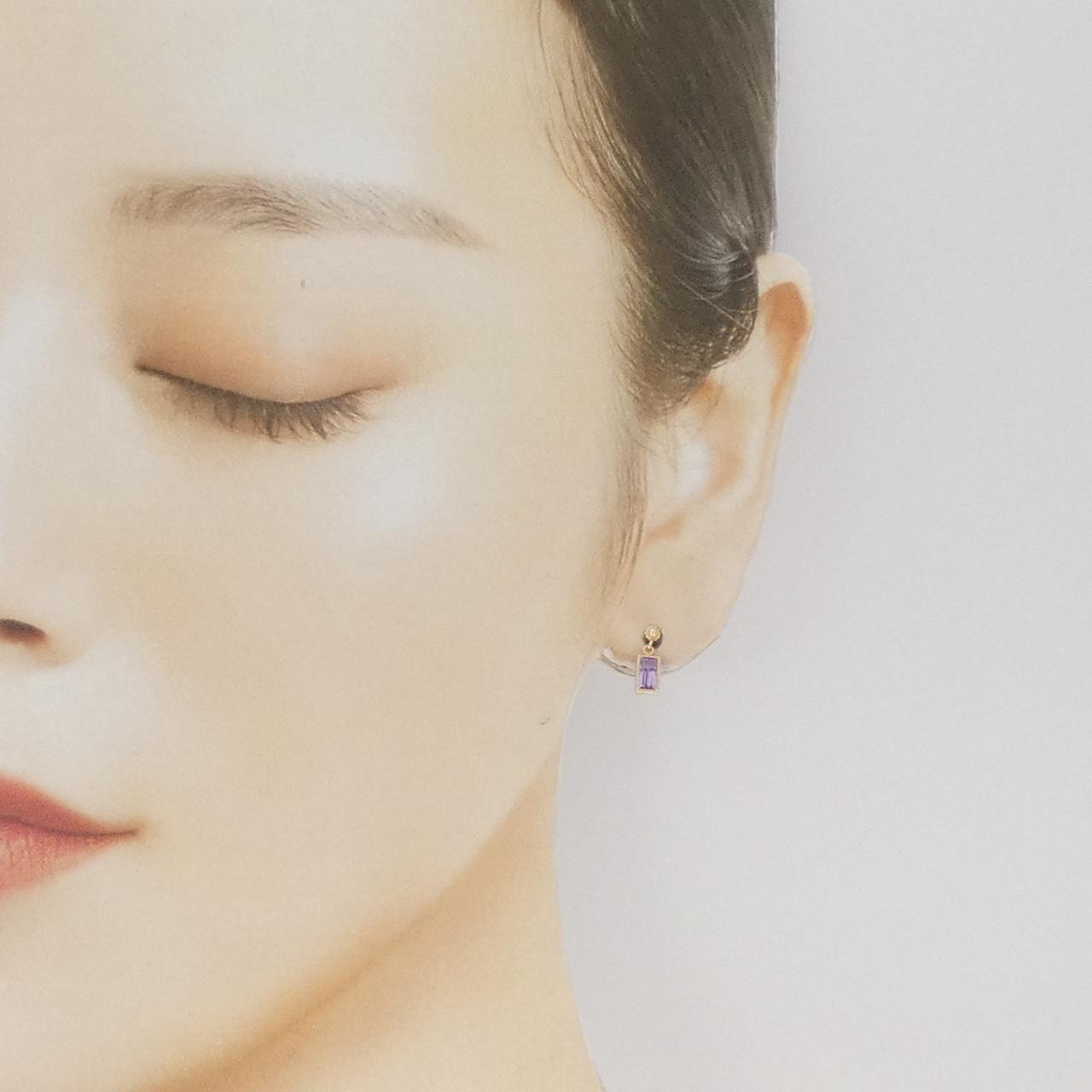 【新品】K10YG アメジスト ピアス