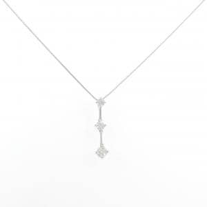 K18WG スリーストーン ダイヤモンド ネックレス 0.50CT