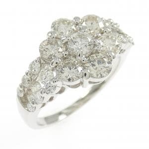 PT900 フラワー ダイヤモンド リング 2.00CT
