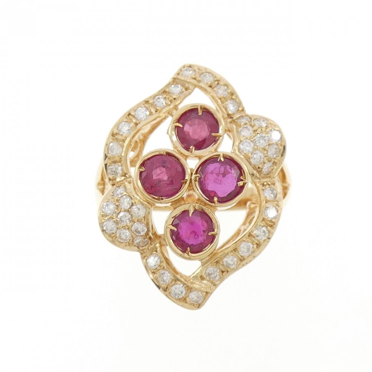 K18YG ルビー リング 0.98CT