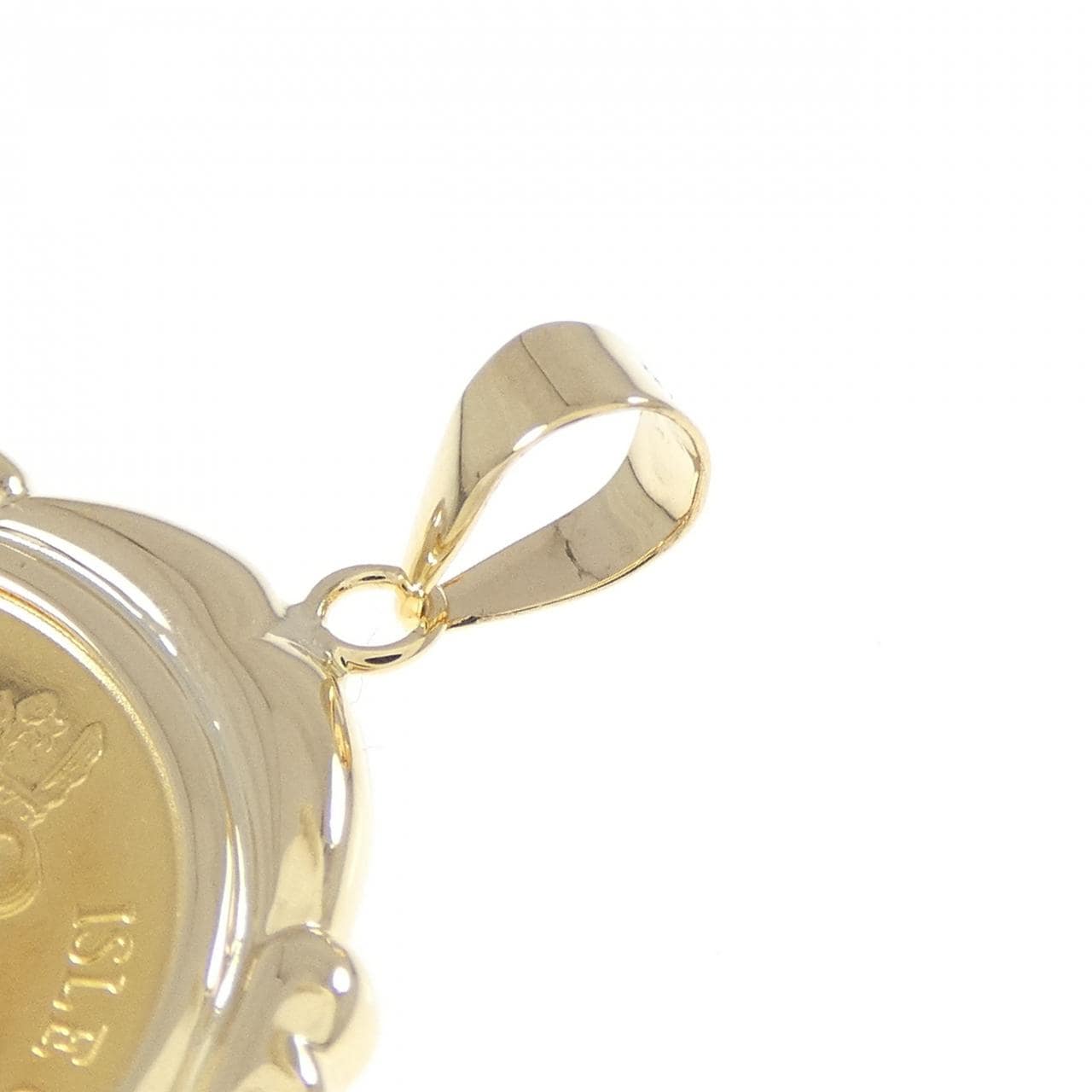 K18YG(枠) コイン ペンダント