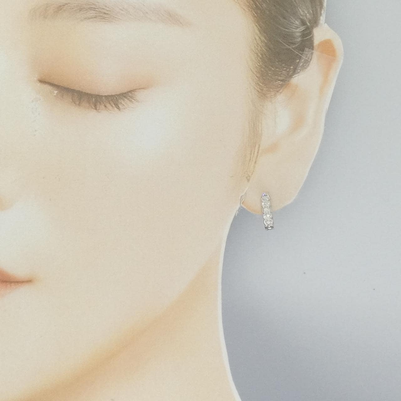 K18WG ダイヤモンド ピアス 0.50CT