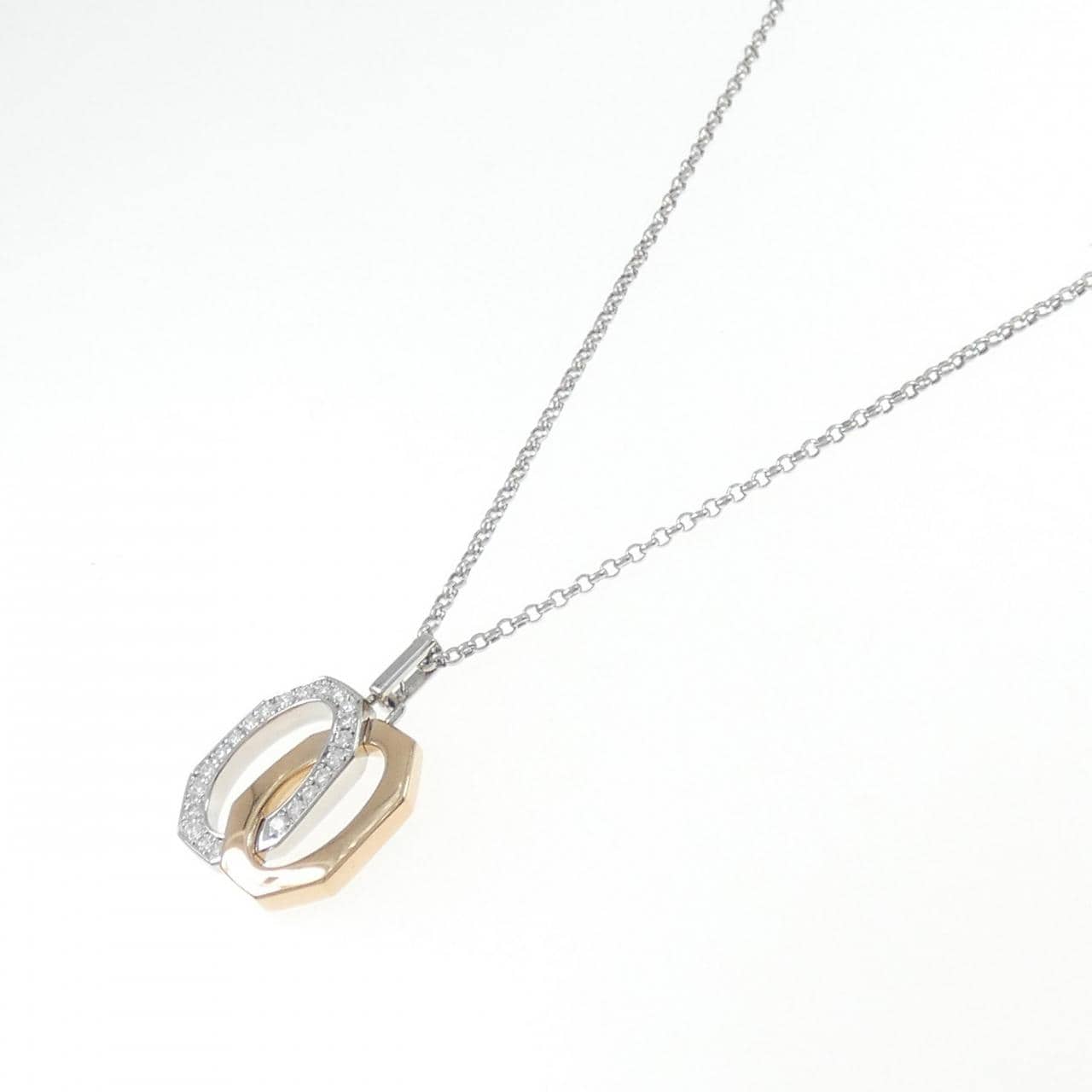 750PG/PT/K18WG Diamond Necklace 0.45CT