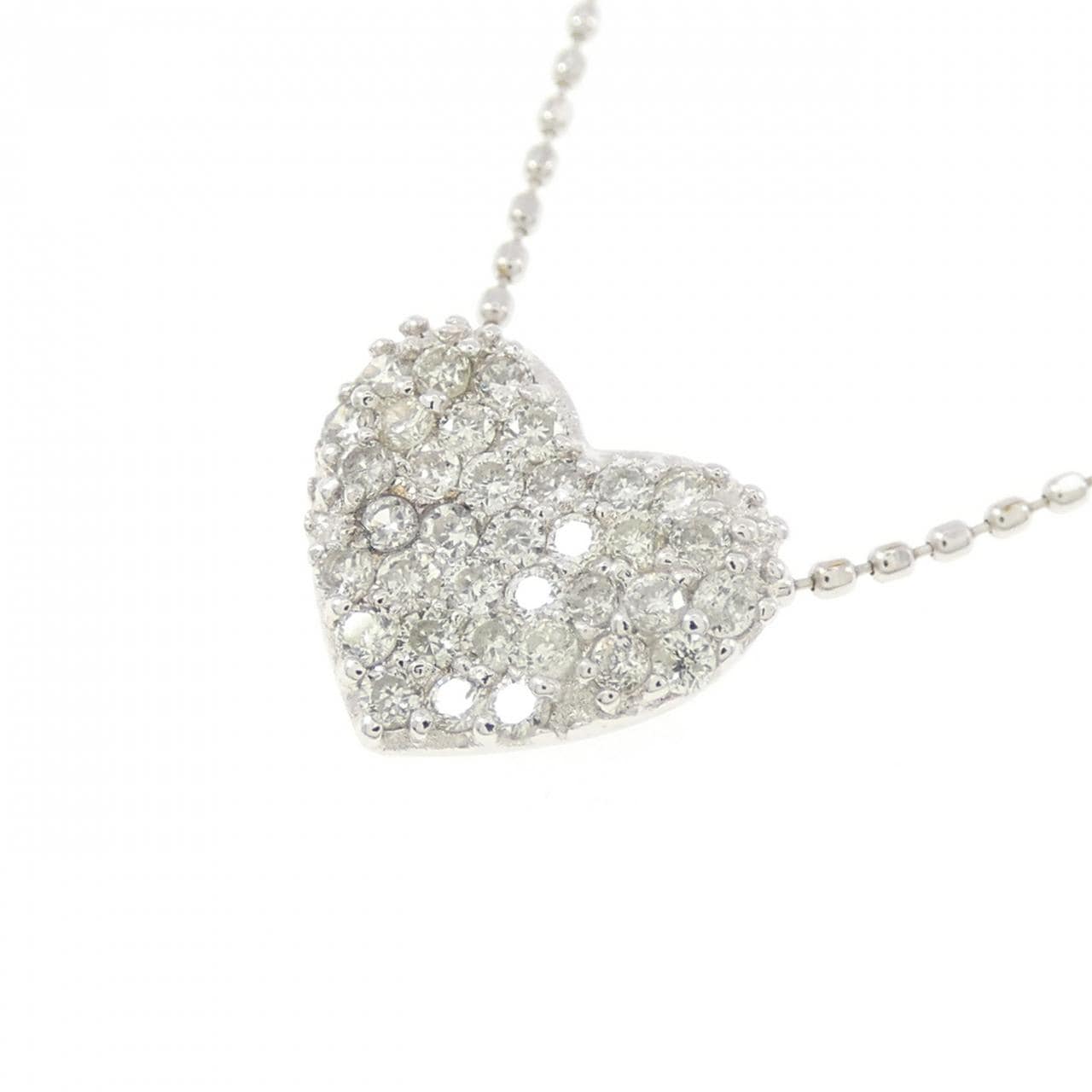K18WG heart Diamond necklace 0.30CT