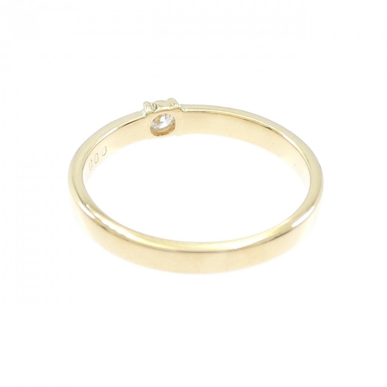 K18YG solitaire Diamond ring 0.08CT