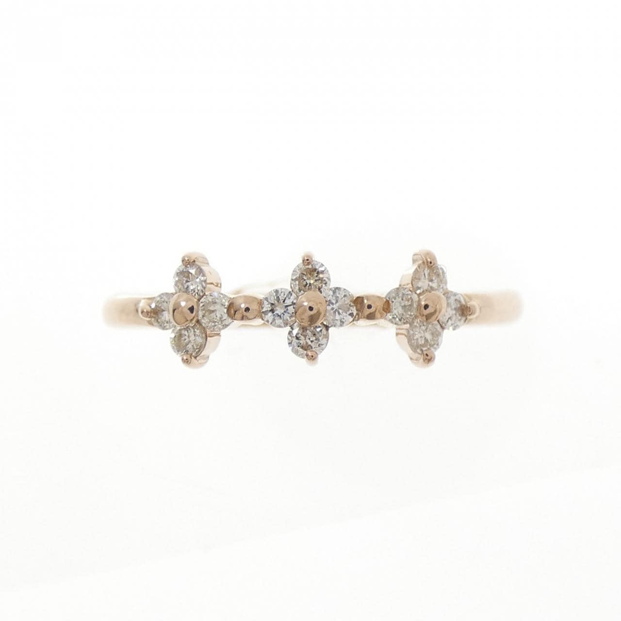 K18PG フラワー 1．8ダイヤモンド リング 0.20CT