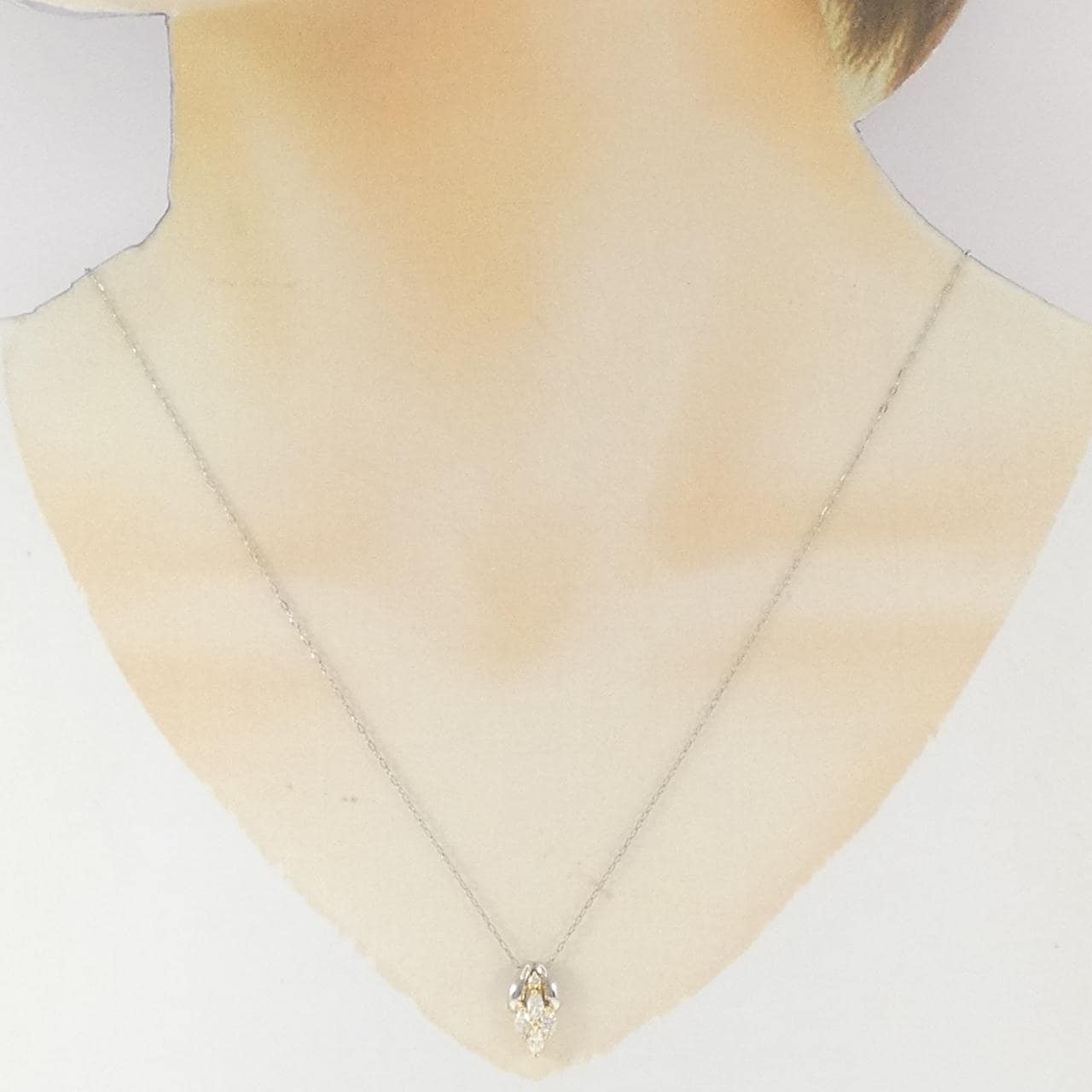 K18YG/PT900/PT850 ダイヤモンド ネックレス 0.38CT