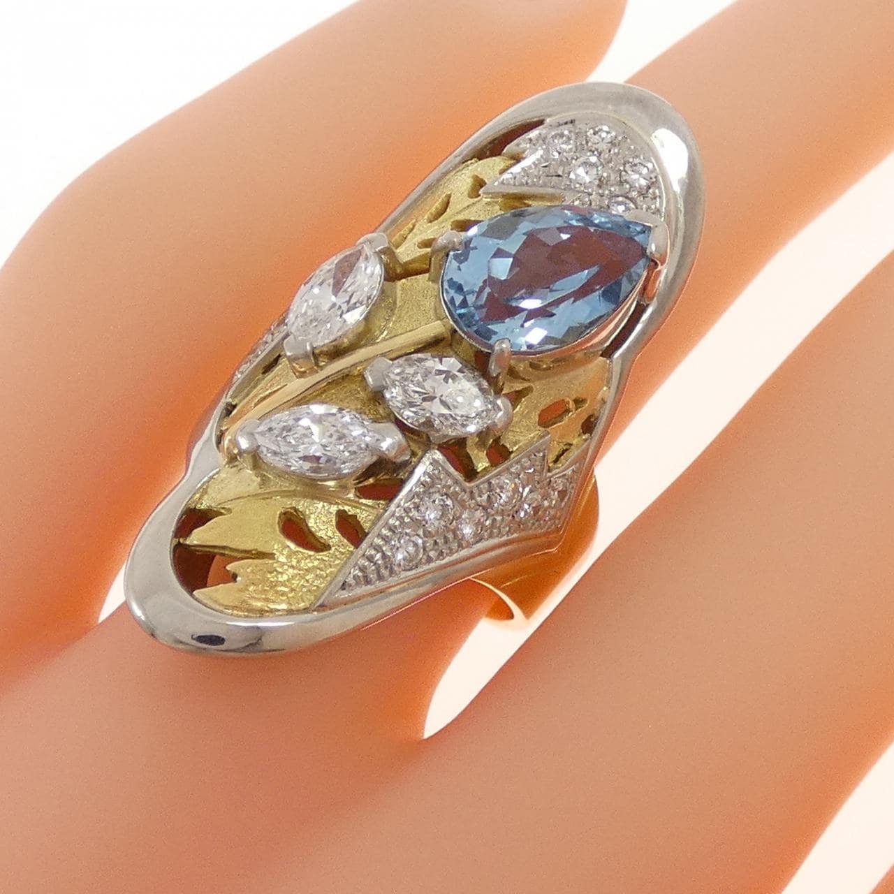 星文子 アクアマリン リング 2.10CT