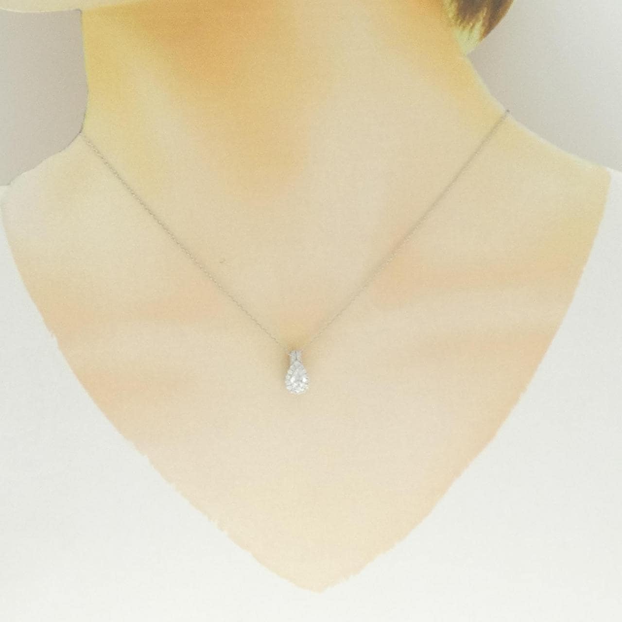 PT950 ダイヤモンド ネックレス 0.30CT D VS1 ペアシェイプ