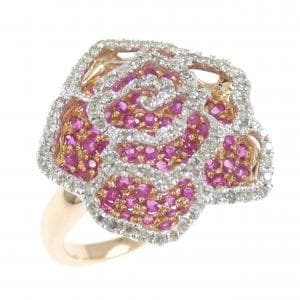 K18PG/K18WG ローズ ルビー リング 0.70CT