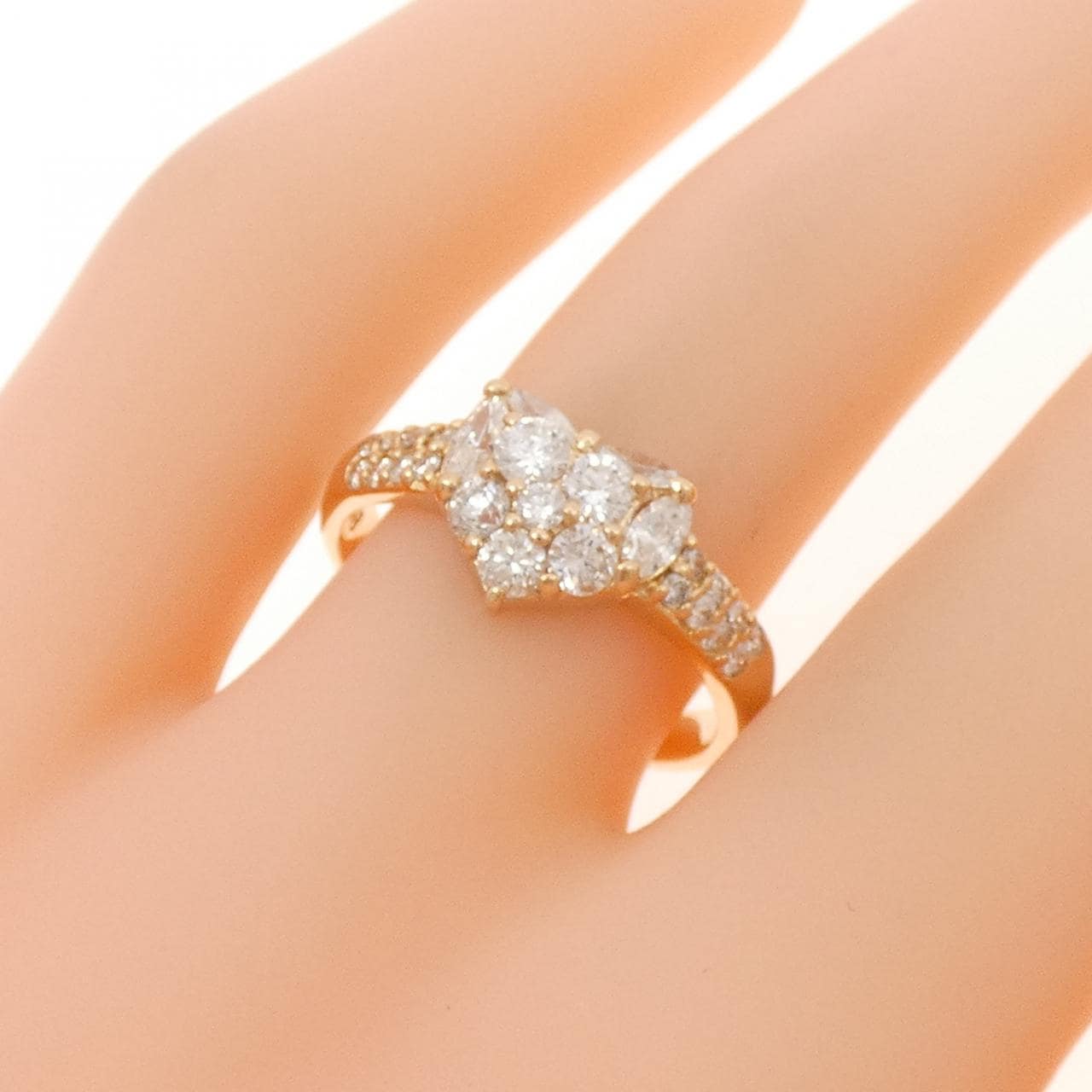 K18PG ハート ダイヤモンド リング 0.82CT