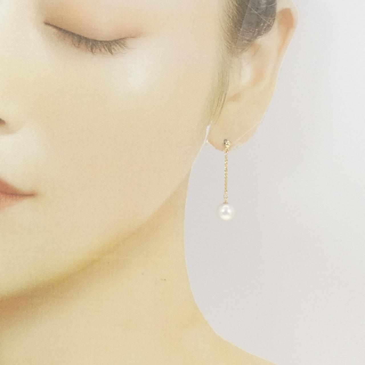 K18YG Akoya pearl earrings 7.9mm