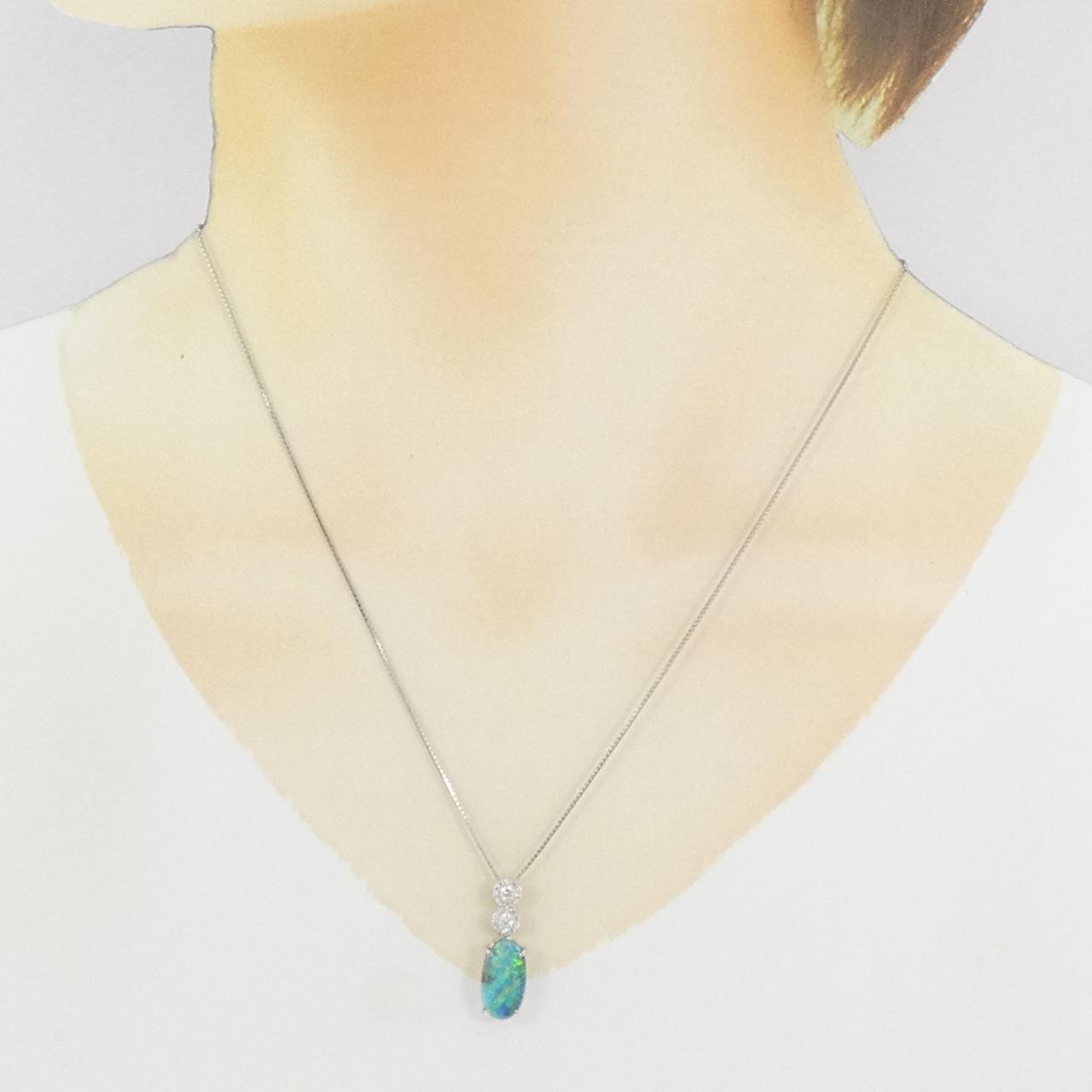 PT900/PT850 ボルダーオパール ネックレス 2.44CT