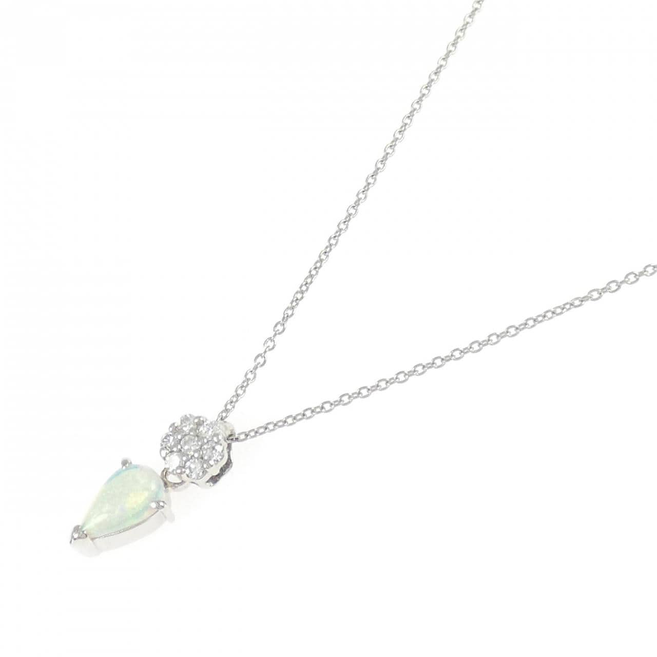 PT900/PT850 フラワー オパール ネックレス