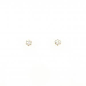 【新品】K18YG ソリティア ダイヤモンド ピアス 0.20CT