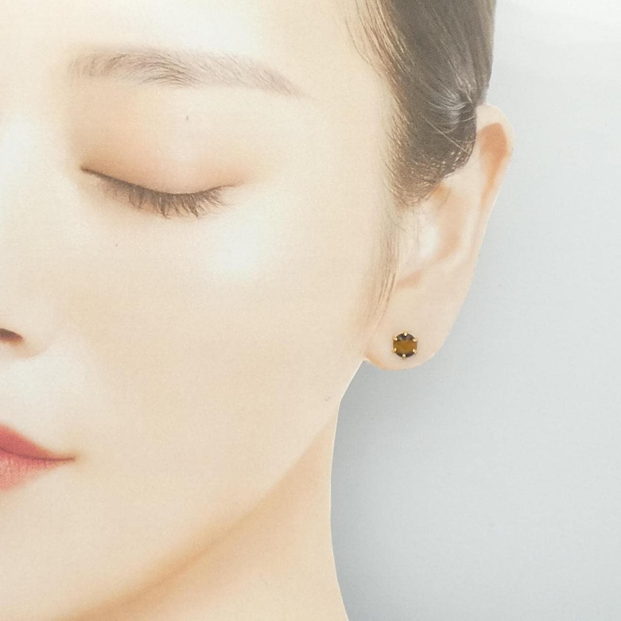 【新品】K18YG タイガーアイ ピアス