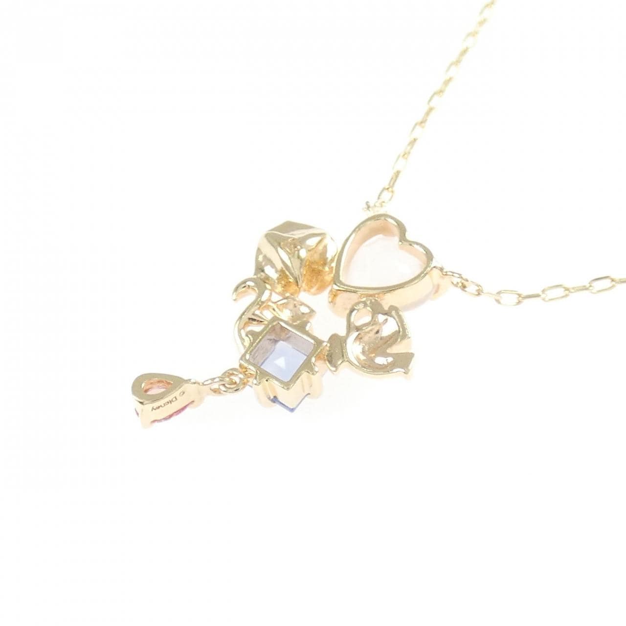 K10YG ハート カラーストーン ネックレス