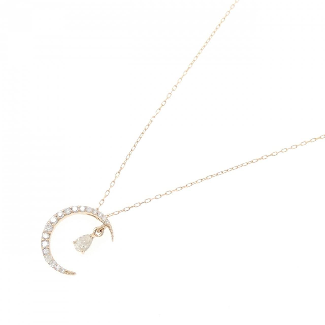 K18PG ムーン ダイヤモンド ネックレス 0.12CT